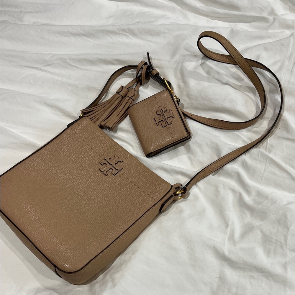 Tory Burch Tan Crossbody Bag with Tassel